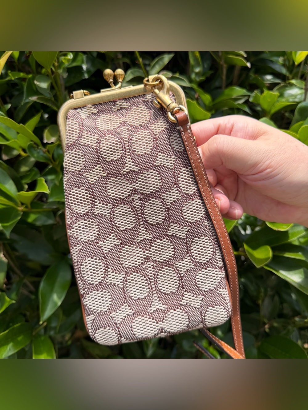 Coach Double Frame Crossbody 12 In Signature Textile Jacquard C6522 - Picture 5 of 10
